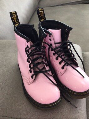 Dr. Martens Pink Lace-Up Combat Boots